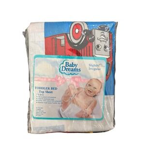 Vtg Thomas the Train Toddler  Bed Crib Flat Sheet Britt Allcroft 1992 NEW Sealed